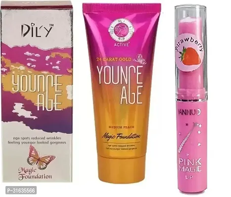 Dily Younge Age Foundation with Pink Lip Balm Pack of 2