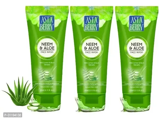 Astaberry Neem  Aloe Deep Cleansing Face Wash Pack Of 3-thumb0