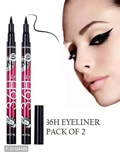 36H Black Waterproof Pen Liquid Eyeliner Pack Of  2