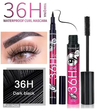 36H Black Eyeliner Pack Of 1 With 36H Black Curl Mascara Pack Of 1