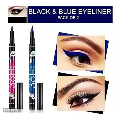 36H Black And Blue Waterproof Liquid Eyeliner Pack Of 2 Makeup-thumb0