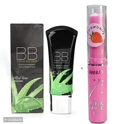 Nexa Bb Aloe Vera Foundation  with Pink Lip Balm Pack of 2-thumb0