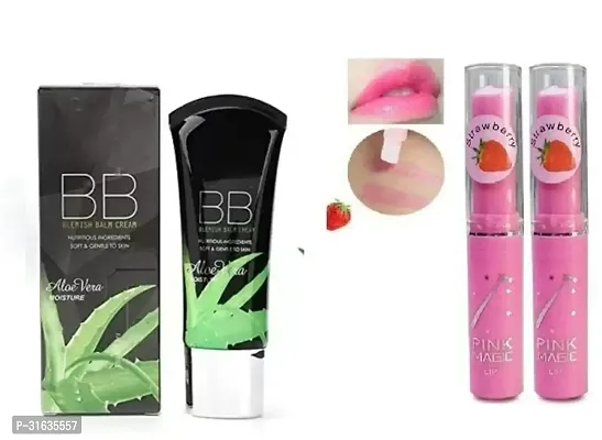 Nexa Bb Aloe Vera Foundation  with 2 Pink Lip Balm Pack of 3-thumb0