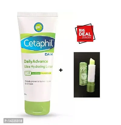 CETAPHIL DAILY ADVANCED ULTRA HYDRATING LOTION 100G WITH ALOEVERA SOOTHING LIP BALM-thumb0