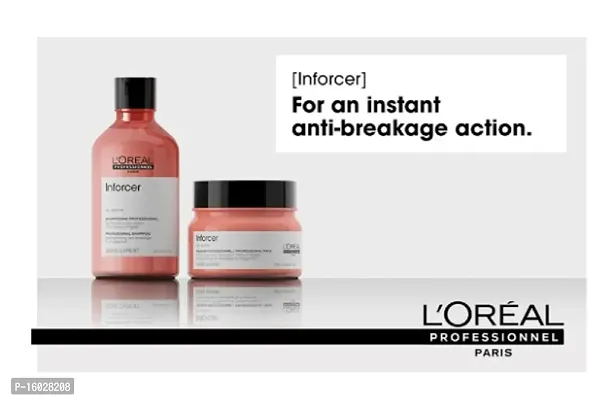 Loreal professional paris inforcer hair shampoo 300ml + hair mask\masque 250g combo pack for salon like hairs