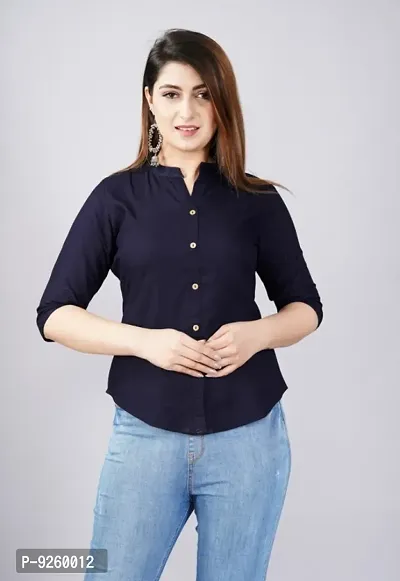 Classic Rayon Solid Shirts for Womens-thumb0