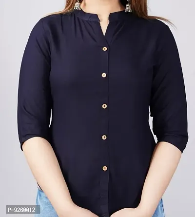 Classic Rayon Solid Shirts for Womens-thumb2