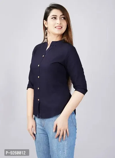 Classic Rayon Solid Shirts for Womens-thumb3