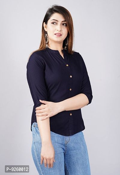 Classic Rayon Solid Shirts for Womens-thumb4