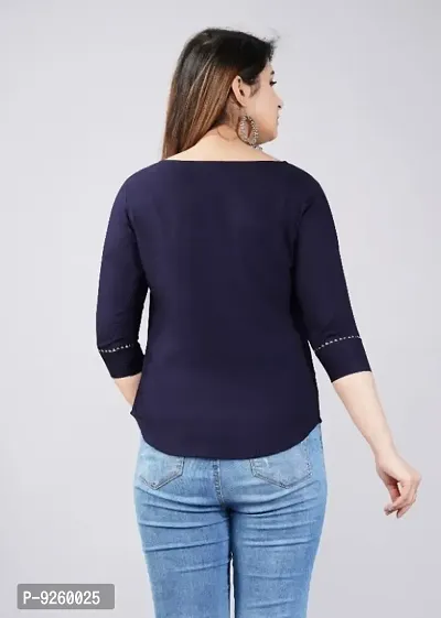 Classic Rayon Solid Tops for Womens-thumb2