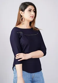 Classic Rayon Solid Tops for Womens-thumb2