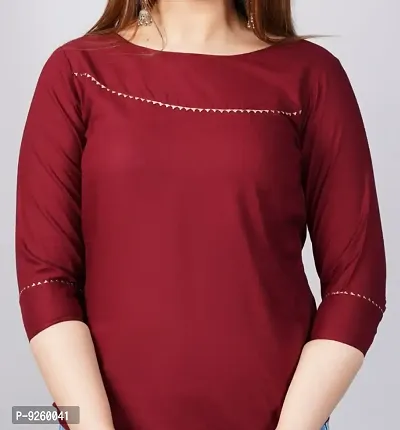 Classic Rayon Solid Tops for Womens-thumb3