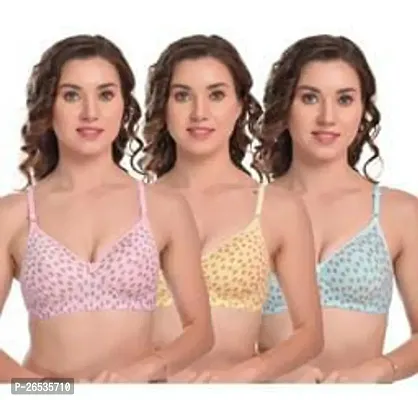 Stylish Women Cotton Lightly Padded Everyday Bras Pack of 3-thumb0