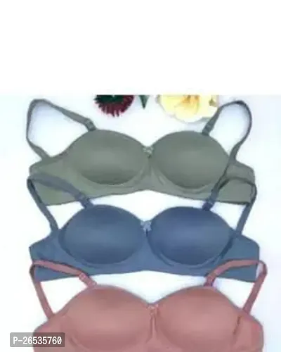 Stylish Women Cotton Lightly Padded Everyday Bras Pack of 3-thumb0