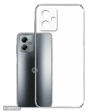 Maklook Transparent With Edges Protection Back Cover for Moto G14- Transparent