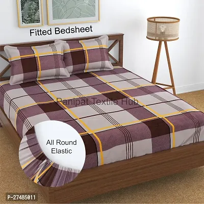 Comfortable Microfiber Printed King 1 Bedsheet + 2 Pillowcovers