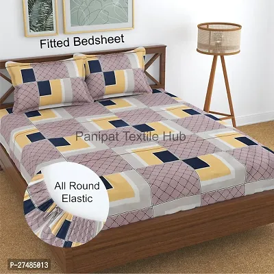 Comfortable Microfiber Printed King 1 Bedsheet + 2 Pillowcovers