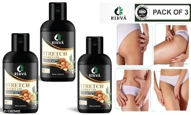 RIBVA present Stretch Marks Removal Oil - Natural Heal Pregnancy, Hip, Legs, Mark oil 100 ml pack of 3
