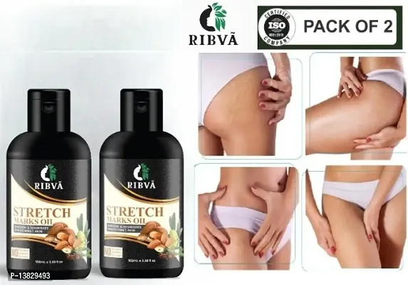 RIBVA present Stretch Marks Removal Oil - Natural Heal Pregnancy, Hip, Legs, Mark oil 100 ml pack of 2