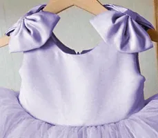 Fabulous Purple Net Solid Frocks Dress For Girls-thumb1