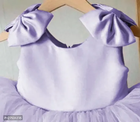 Fabulous Purple Net Solid Frocks Dress For Girls-thumb2