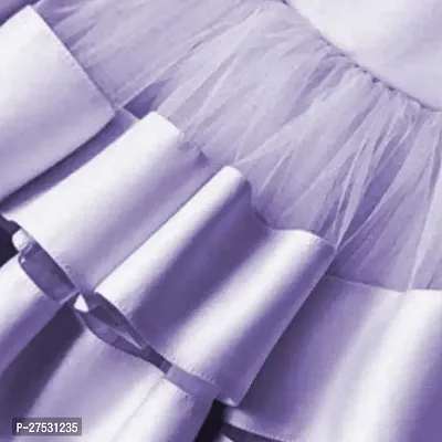 Fabulous Purple Net Solid Frocks Dress For Girls-thumb3
