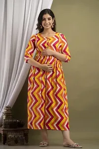 ATTiREZiLLA Pre  Post Maternity/Nursing Maxi Dress with Both Sides Zipper for Easy Feeding (X-Large, Yellow)-thumb1