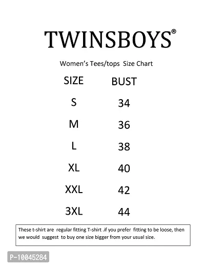 TWINSBOYS Women 's Casual Half-Sleeve Cotton Regular T-Shirt-(Multi-Color)-thumb3