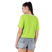 TWINSBOYS Casual Chest Printed neon t-Shirt for Women Large-thumb2