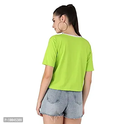 TWINSBOYS Casual Chest Printed neon t-Shirt for Women Large-thumb3