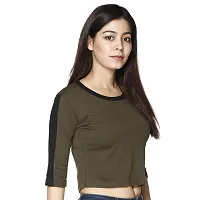 Viral Trend Women's T-Shirt (VT_OL_3/4_M_Olive_Medium)-thumb2