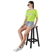 TWINSBOYS Casual Chest Printed neon t-Shirt for Women Large-thumb3