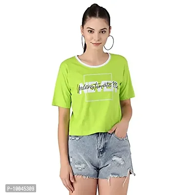 TWINSBOYS Casual Chest Printed neon t-Shirt for Women Large-thumb1