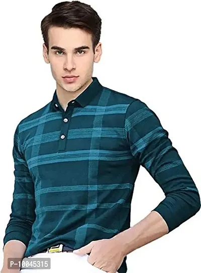 TWINSBOYS Blue Casual Polo Neck T-Shirt for Men's-thumb0