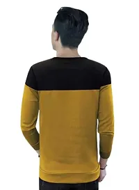 TWINSBOYS Round Neck Striped Full Sleeve Cotton Blend T Shirt (Medium, Mustard & Black)-thumb1
