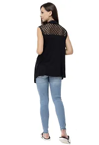 Viral Trend Cotton Casual Shrug for Women Black-thumb4