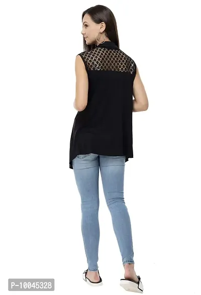 Viral Trend Cotton Casual Shrug for Women Black-thumb5