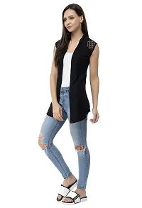 Viral Trend Cotton Casual Shrug for Women Black-thumb2