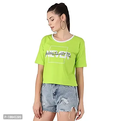 TWINSBOYS Casual Chest Printed neon t-Shirt for Women Large-thumb6