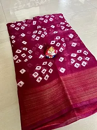 Sgm Printed Bandhani Maroon Cotton Designer Saree-thumb4