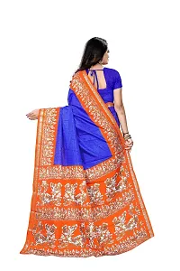 SGM Women's Paithani Art Silk Saree With Blouse Piece (1126_Blue, Orange)-thumb1