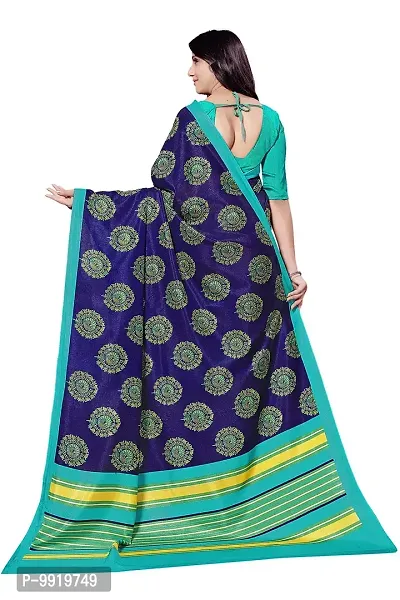 Vimla Women's Blue Malgudi Art Silk Uniform Saree with Blouse (6839)-thumb3