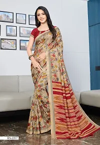 Vimla Women's Beige Malgudi Art Silk Uniform Saree with Blouse Piece (Beige_2217)-thumb4