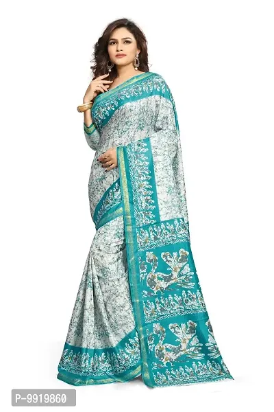 Ajs Women's Raw Silk Saree With Blouse Piece (rhytm1105a_Multi-Coloured)