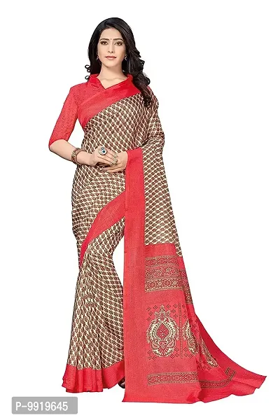 Sgm Women's Malgudi Art Silk Uniform Saree with Blouse Piece-thumb0