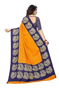 Vimla Women's Yellow Malgudi Art Silk Uniform Saree with Blouse Piece (2324_Yellow)-thumb2