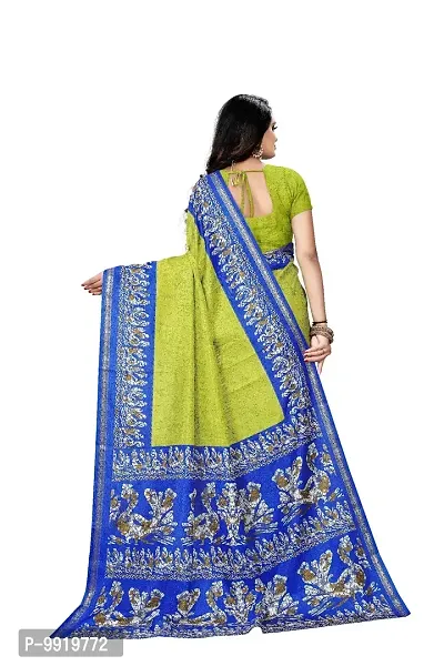 SGM Women's Paithani Art Silk Saree With Blouse Piece (1129_Light Green, Blue)-thumb2