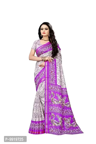 SGM Women's Paithani Art Silk Saree With Blouse Piece(1103_Purple)-thumb0