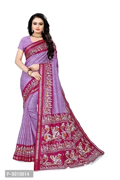 SGM Women's Paithani Art Silk Saree With Blouse Piece (1119_Purple, Maroon)-thumb0