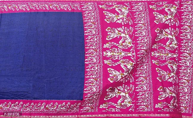 SGM Women's Paithani Art Silk Saree With Blouse Piece (1113_Blue, Pink)-thumb3